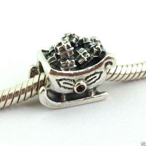 PANDORA 925 Silver Santa's Sleigh Bead Charm